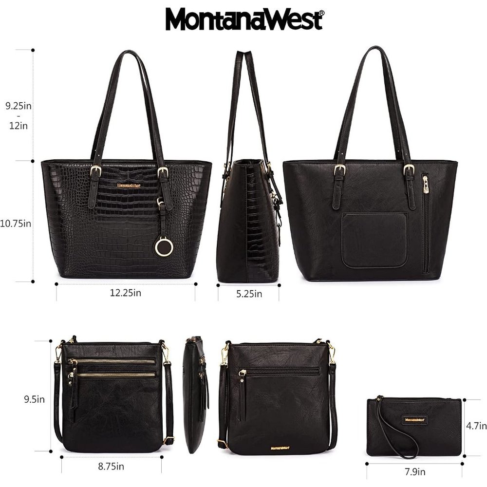 New Montana West Purses and Handbags for Women 3PCS Tote Purse and Walle… - Picture 6 of 16